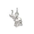 Sterling Silver Elephant Pendant Charm with Raised Trunk Symbolizing Luck and Wisdom