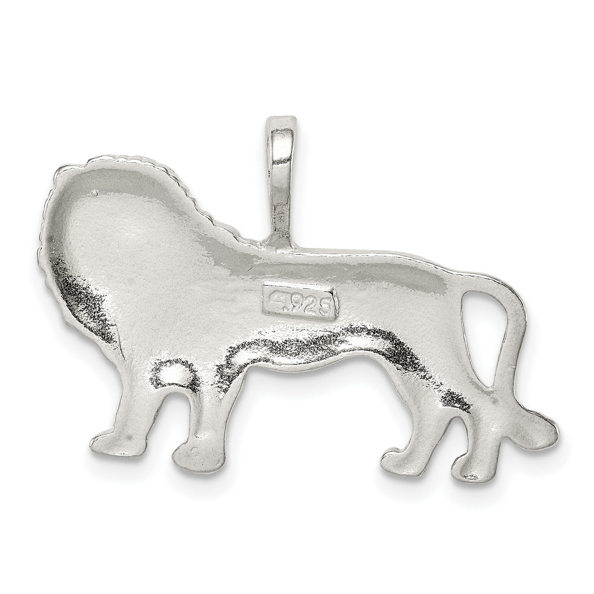 Male Lion Charm Pendant in Real 925 Sterling Silver