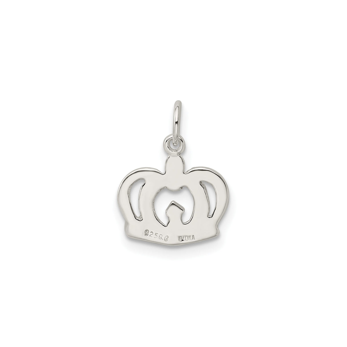 Sterling Silver Crown Pendant, Openwork Royal Design, Regal Charm for Necklace or Bracelet