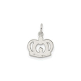 Sterling Silver Crown Pendant, Openwork Royal Design, Regal Charm for Necklace or Bracelet