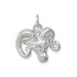 Sterling Silver Ram Head Pendant with Curled Horns, Aries Zodiac Symbol Jewelry