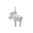 Sterling Silver Moose Pendant, Detailed Wildlife Charm, Nature-Inspired Antler Design