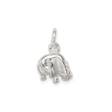 Sterling Silver Hippo Charm Pendant, Three Dimensional Animal Design, Wildlife Jewelry for Women