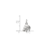 Sterling Silver Hippo Charm Pendant, Three Dimensional Animal Design, Wildlife Jewelry for Women