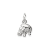 Sterling Silver Hippo Charm Pendant, Three Dimensional Animal Design, Wildlife Jewelry for Women