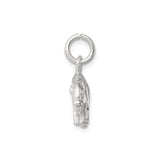 Sterling Silver Buffalo Pendant Charm with 3D Bison Design, Western Wildlife Theme