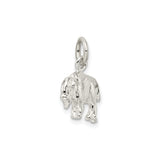 Sterling Silver Buffalo Pendant Charm with 3D Bison Design, Western Wildlife Theme