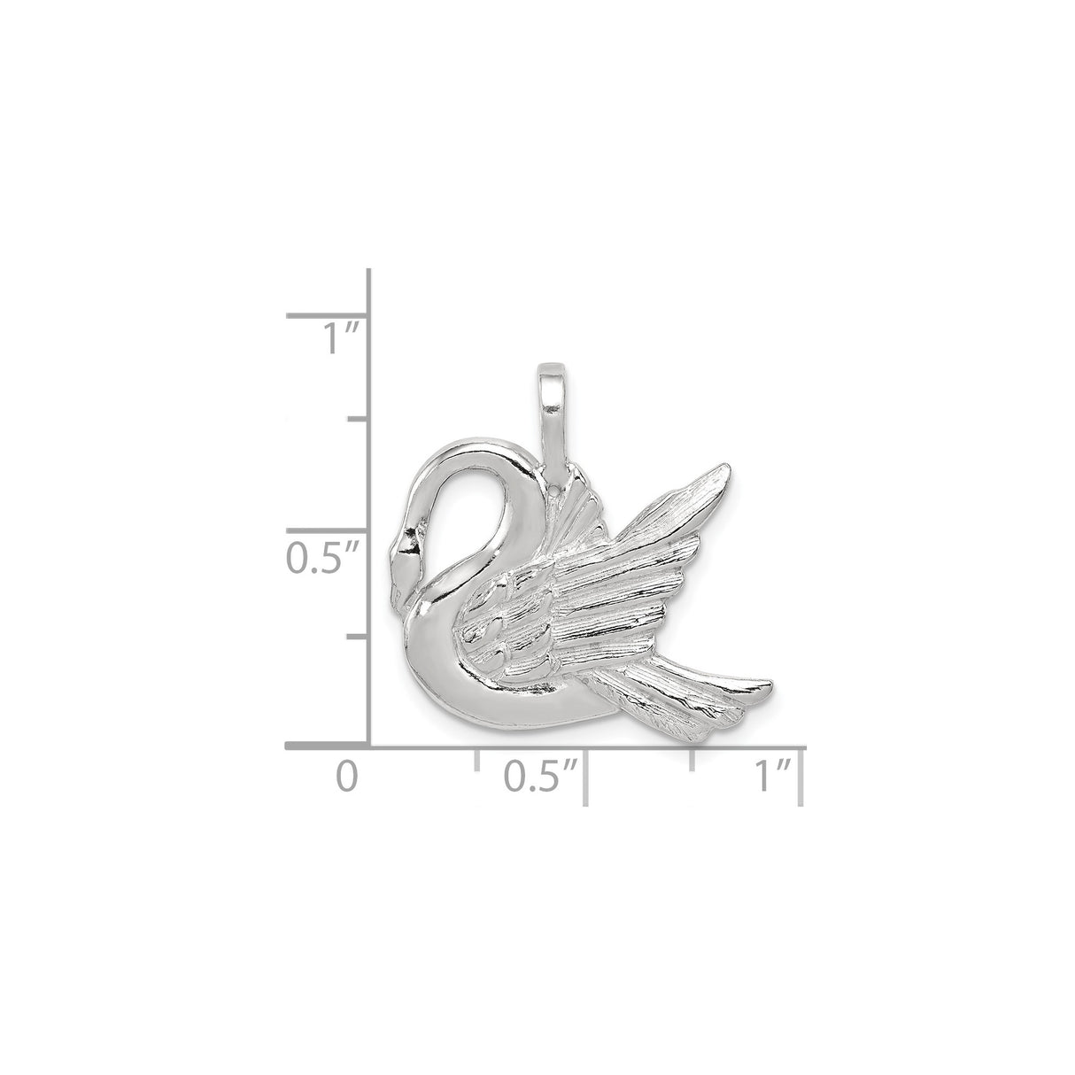 Sterling Silver Swan Pendant with Feather Engraving, Nature-Inspired Wildlife Jewelry for Women