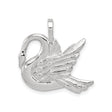 Sterling Silver Swan Pendant with Feather Engraving, Nature-Inspired Wildlife Jewelry for Women