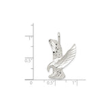Sterling Silver Eagle Pendant with High Polish Flying Eagle Design for Men or Unisex Wear