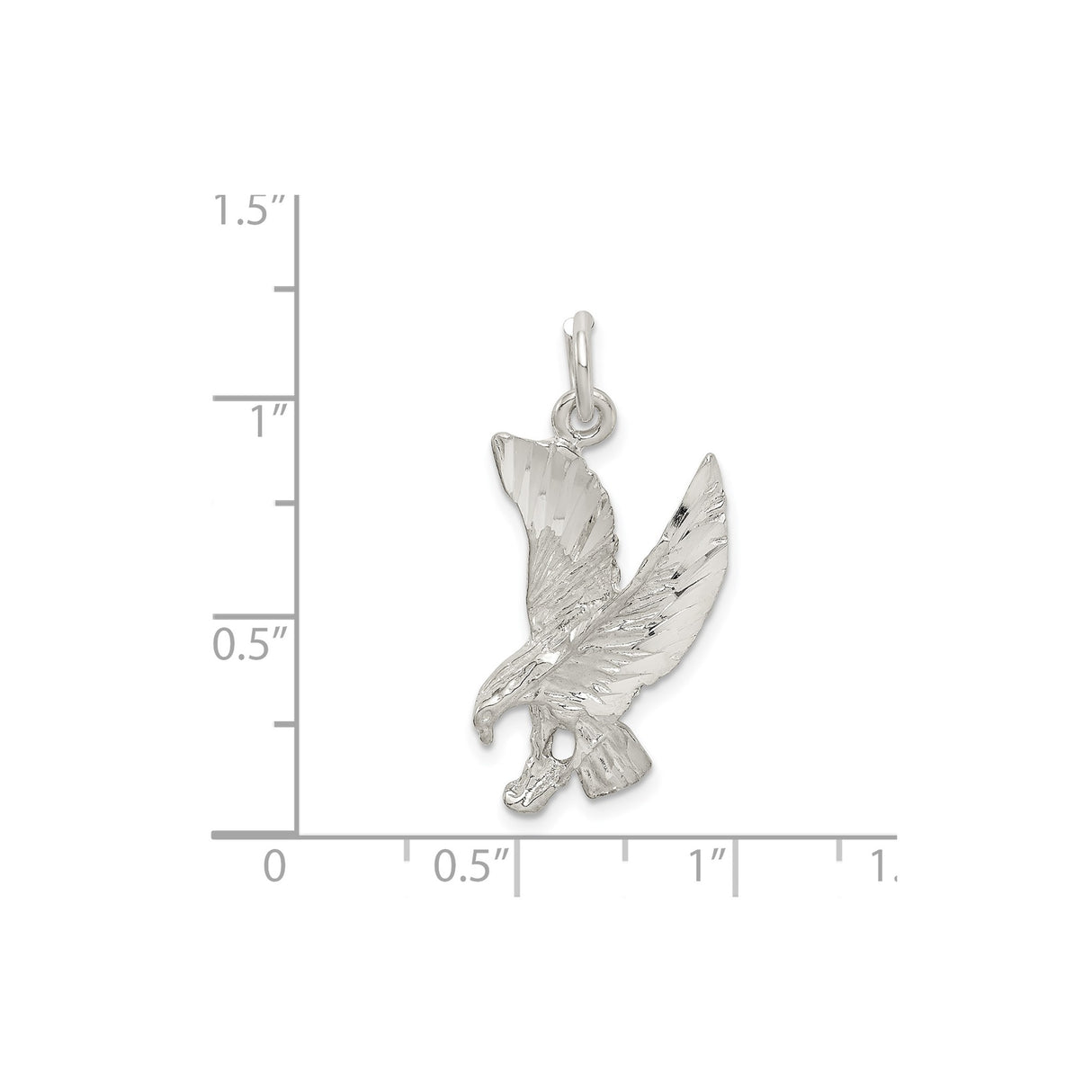 Sterling Silver Eagle Pendant with Detailed Flying Eagle Design, Patriotic Symbolic Jewelry for Men