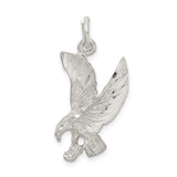 Sterling Silver Eagle Pendant with Detailed Flying Eagle Design, Patriotic Symbolic Jewelry for Men