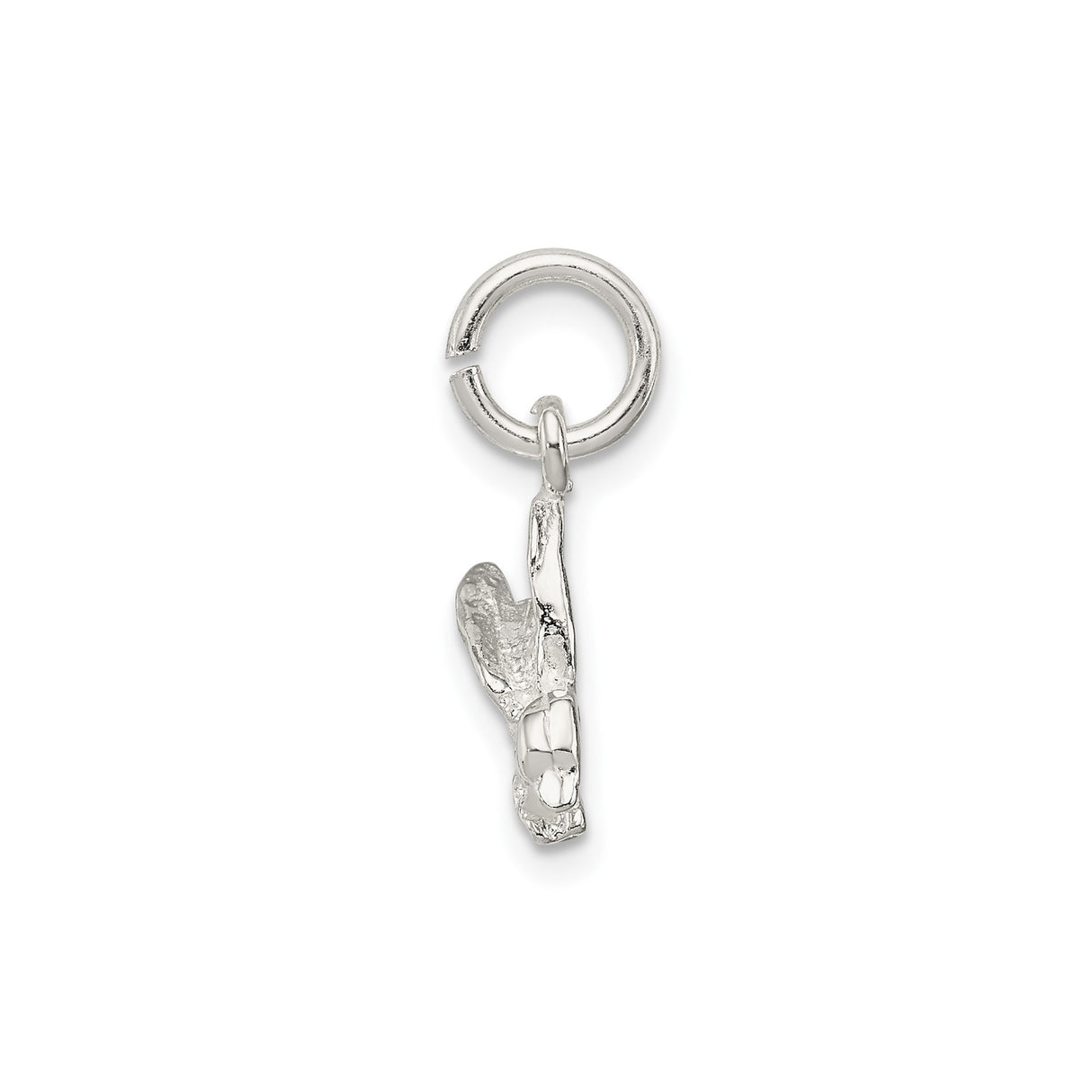 Sterling Silver Hummingbird Charm Pendant, Detailed Flying Bird Nature-Inspired Design