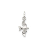 Sterling Silver Seagull Pendant or Charm, Flying Bird Ocean Jewelry, Symbol of Freedom and Peace