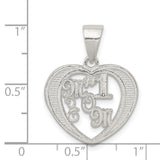 # 1 Mom Charm Pendant in Real 925 Sterling Silver