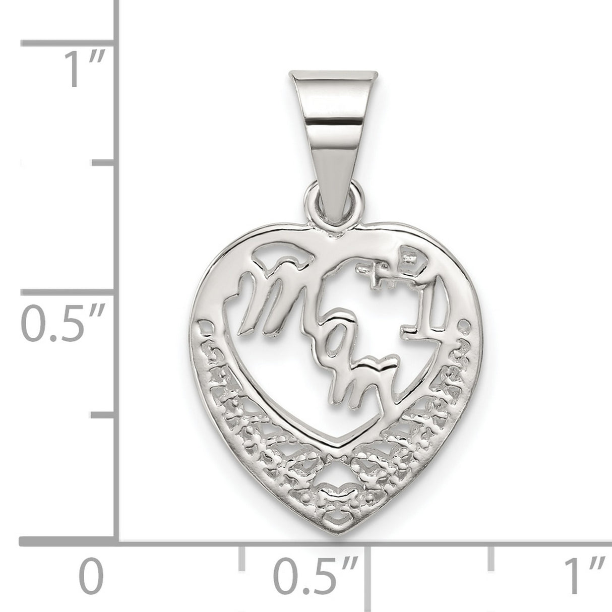 #1 Mom Charm Pendant in Real 925 Sterling Silver