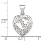 #1 Mom Charm Pendant in Real 925 Sterling Silver