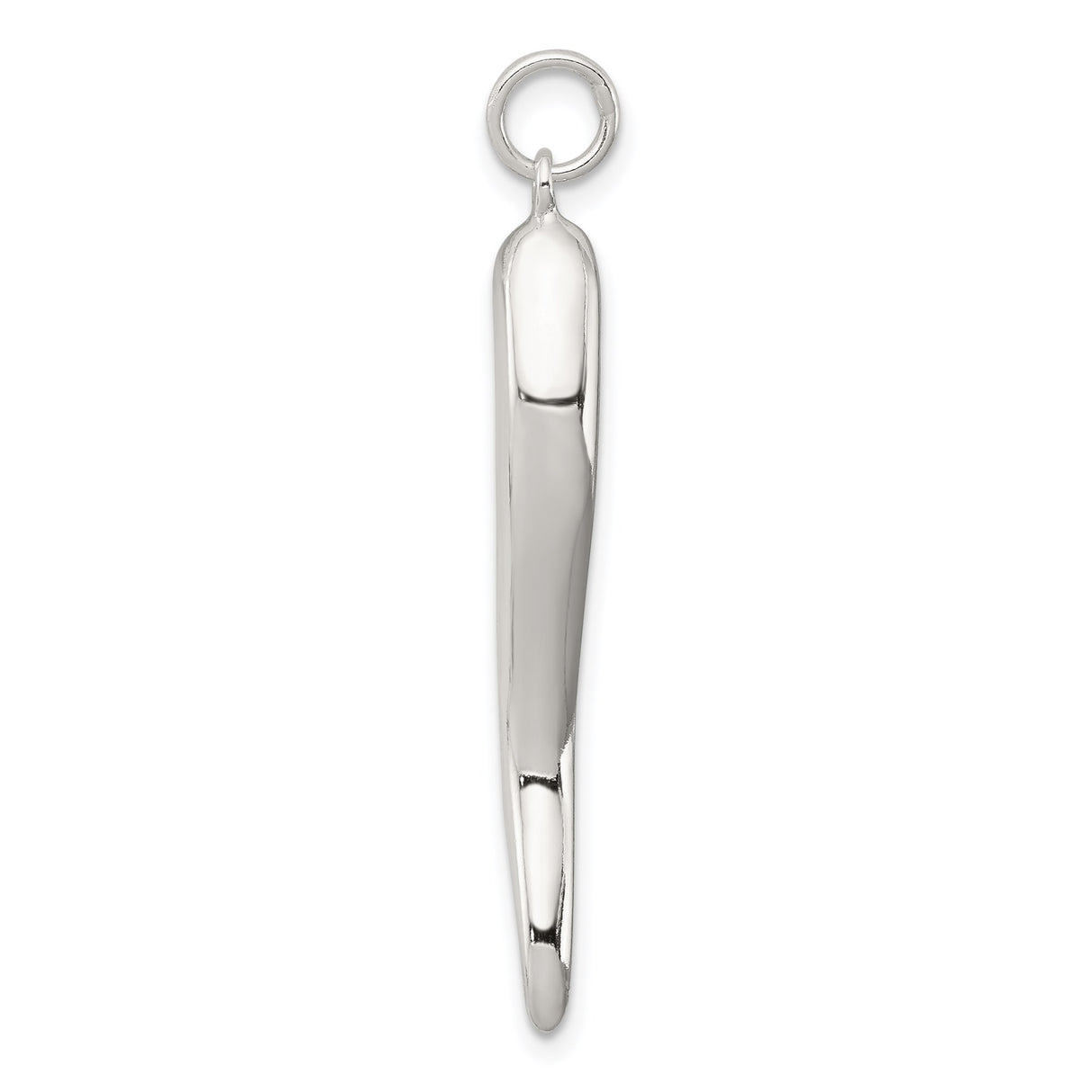 Sterling Silver Italian Horn Pendant, Cornicello Amulet for Protection and Good Luck