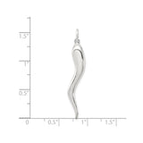 Sterling Silver Italian Horn Pendant, Cornicello Amulet for Protection and Good Luck