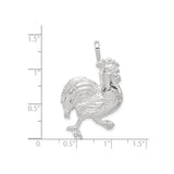 Sterling Silver Rooster Pendant with Detailed 3D Design, Symbol of Confidence and Awakening