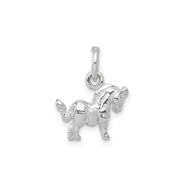 Sterling Silver Unicorn Charm Pendant, Detailed Fantasy Design for Women or Girls