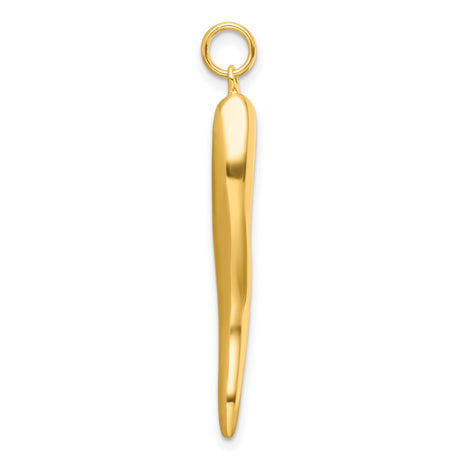Sterling Silver Cornicello Horn Pendant, Italian Amulet for Good Luck and Protection