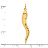 Sterling Silver Cornicello Horn Pendant, Italian Amulet for Good Luck and Protection