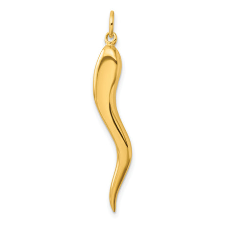 Sterling Silver Cornicello Horn Pendant, Italian Amulet for Good Luck and Protection