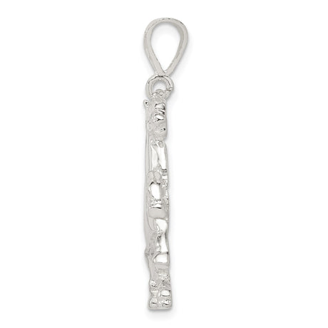 Sterling Silver Horse Pendant with Rearing Stallion Design, Western Style Animal Jewelry