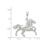 Sterling Silver Horse Pendant with Rearing Stallion Design, Western Style Animal Jewelry