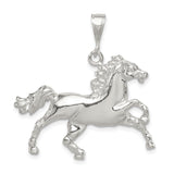 Sterling Silver Horse Pendant with Rearing Stallion Design, Western Style Animal Jewelry