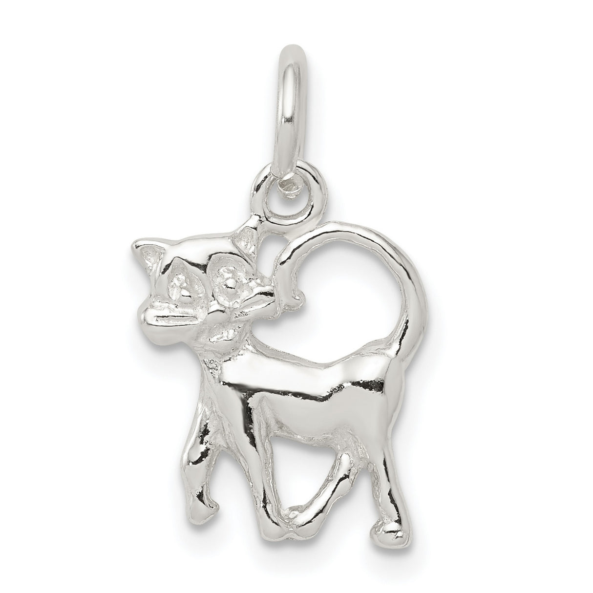 Cat Charm Pendant in Real 925 Sterling Silver