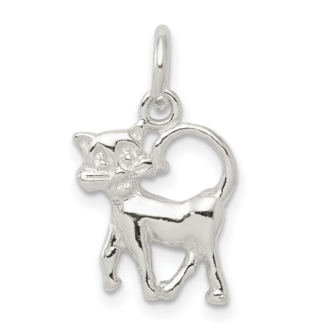 Cat Charm Pendant in Real 925 Sterling Silver