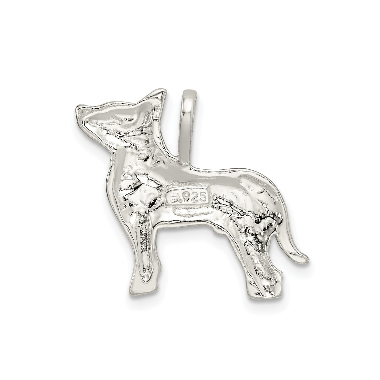 Sterling Silver German Shepherd Silhouette Pendant, Dog Memorial Charm for Women or Unisex Wear