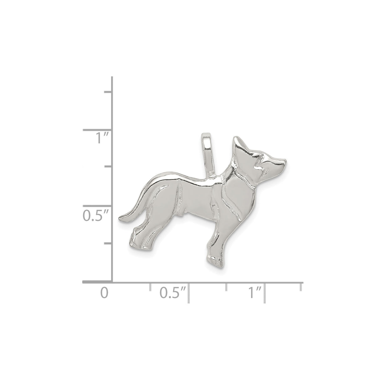 Sterling Silver German Shepherd Silhouette Pendant, Dog Memorial Charm for Women or Unisex Wear