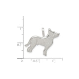 Sterling Silver German Shepherd Silhouette Pendant, Dog Memorial Charm for Women or Unisex Wear