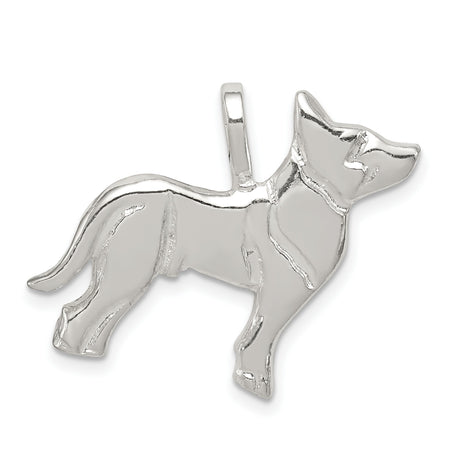 Sterling Silver German Shepherd Silhouette Pendant, Dog Memorial Charm for Women or Unisex Wear
