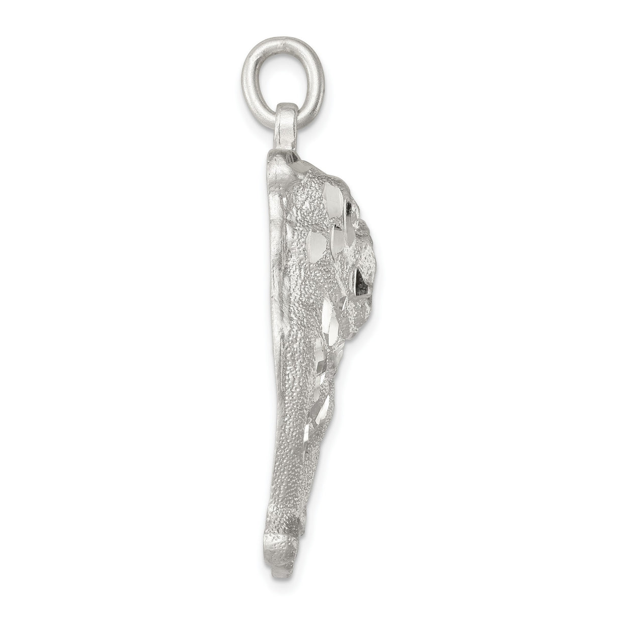 Sterling Silver Bulldog Pendant Charm, Textured and Polished Dog Jewelry for Women or Unisex Wear