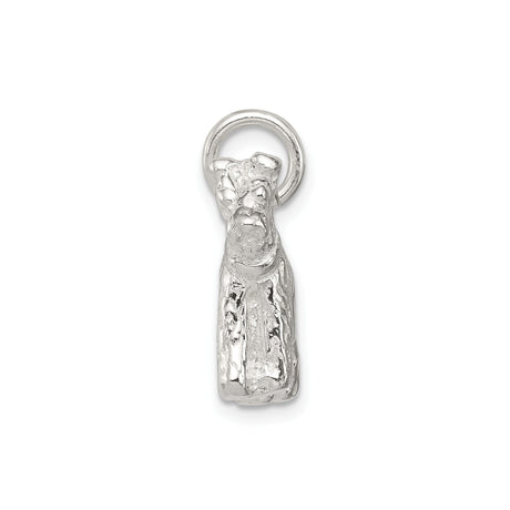 Sterling Silver Schnauzer Pendant, Detailed Dog Design, Animal Jewelry for Dog Lovers