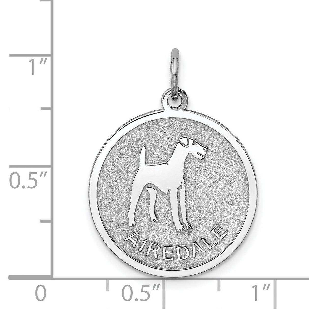 Sterling Silver Pendant with Airedale Terrier Silhouette and Name, Dog Lover Charm