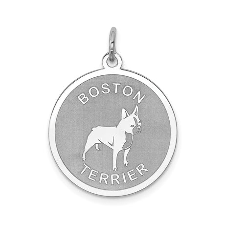 Sterling Silver Boston Terrier Pendant, Dog Design Charm for Animal Lovers