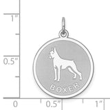 Sterling Silver Pendant with Boxer Dog Silhouette and Text, Unisex Pet Charm Jewelry