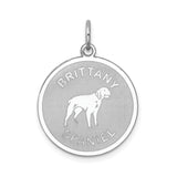 Sterling Silver Brittany Spaniel Pendant with Dog Silhouette, Unisex Pet Lover Charm