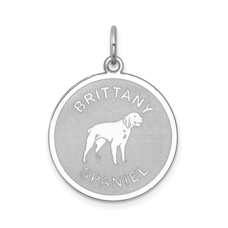 Sterling Silver Brittany Spaniel Pendant with Dog Silhouette, Unisex Pet Lover Charm
