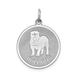 Sterling Silver Bulldog Pendant with Dog Emblem and BULLDOG Text, Unisex Memorial Jewelry