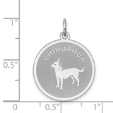 Sterling Silver Chihuahua Pendant or Bracelet Charm, Dog Silhouette Pet Jewelry