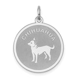 Sterling Silver Chihuahua Pendant or Bracelet Charm, Dog Silhouette Pet Jewelry