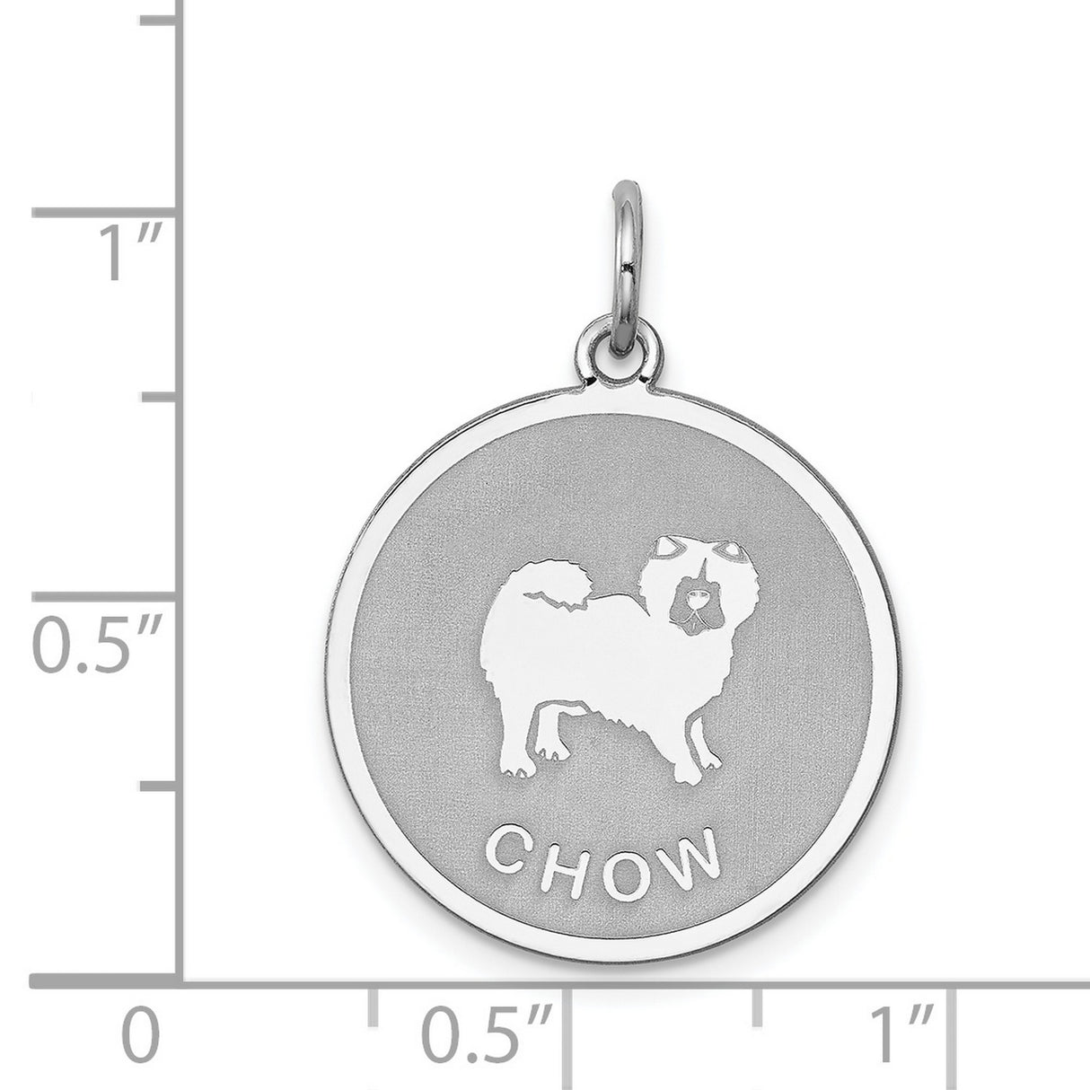 Sterling Silver Chow Chow Pendant with Dog Silhouette, Animal Tribute Charm
