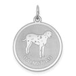 Sterling Silver Dalmatian Dog Pendant, Silhouette with Text, Pet Memorial Charm