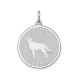 Sterling Silver Pendant, English Setter Dog Silhouette, Unisex Pet Memorial Jewelry